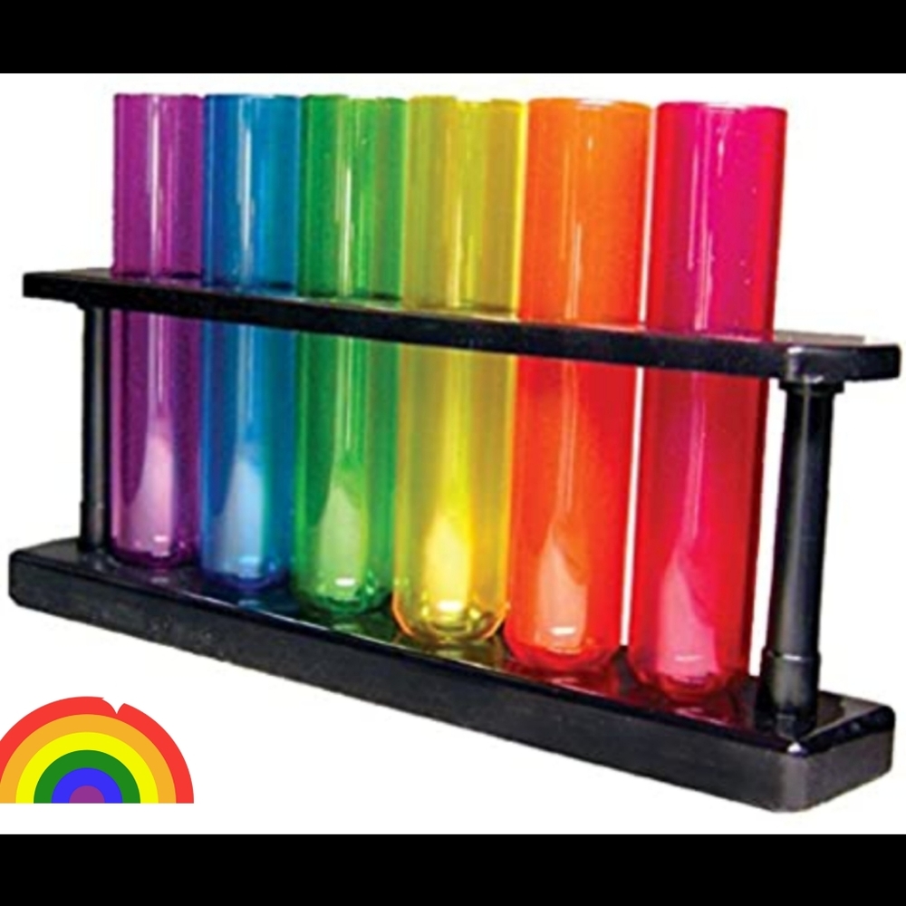 🌈 Set of 6 rainbow shot glasses with rack 🌈